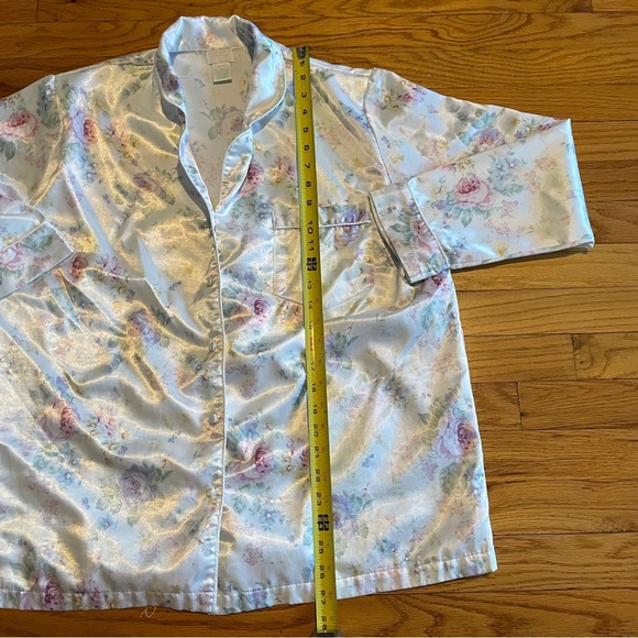 Aria womens pajama set size medium 12 14 white floral flannel lining button - Picture 5 of 14